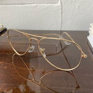 Ray Ban gold aviators, *frame only*